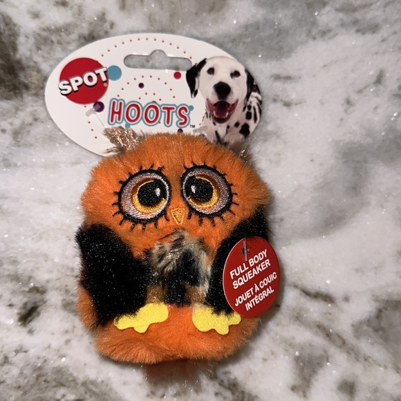 Small plush owl squeaker dog toy - Picture 2 of 5